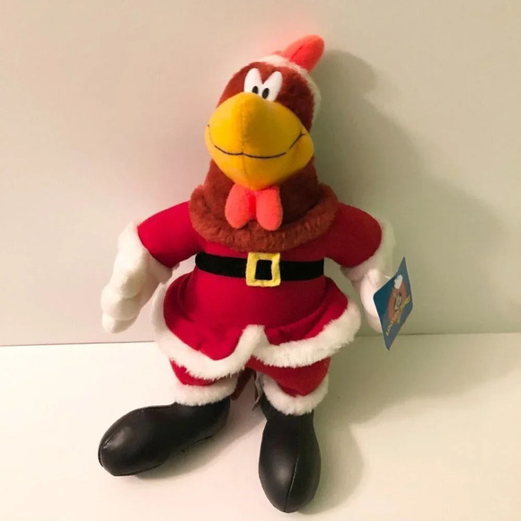 Vtg 1997 ACE Looney Tunes  Foghorn Leghorn Plush 11 Inch Stuffed Plush Toy Santa - Picture 13 of 16